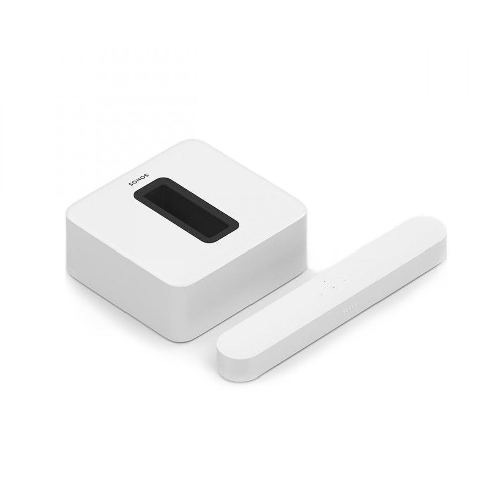Sonos Beam + Sub Vit hos Hages.se